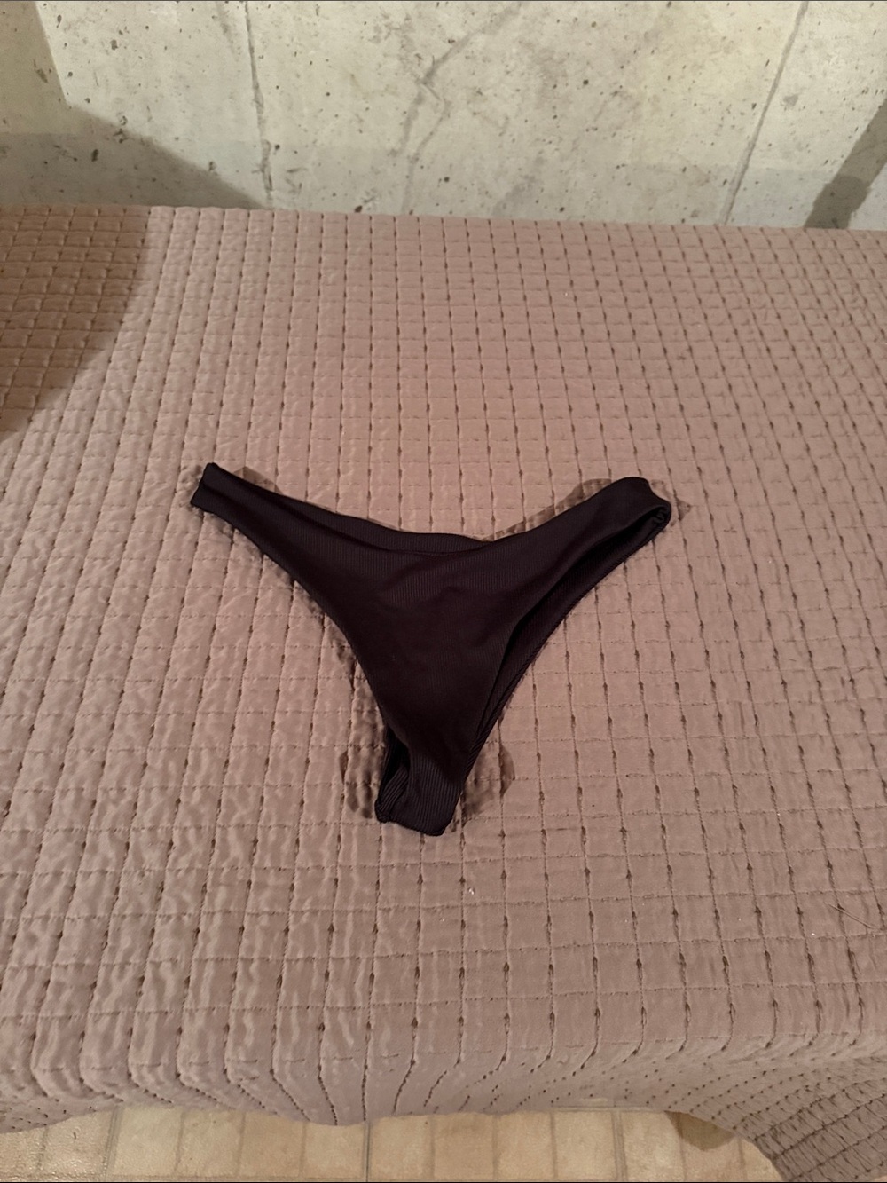 Classic Black Ribbed Bikini Bottom - Women Swim